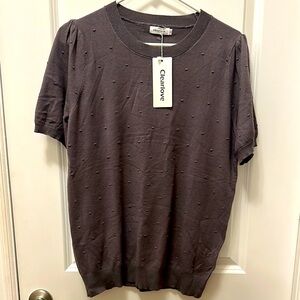 NWT Clearlove swiss dot short sleeve top size: Large